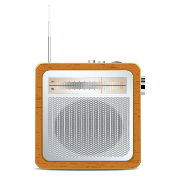 Szögletes retro rádió - Vektor, kép