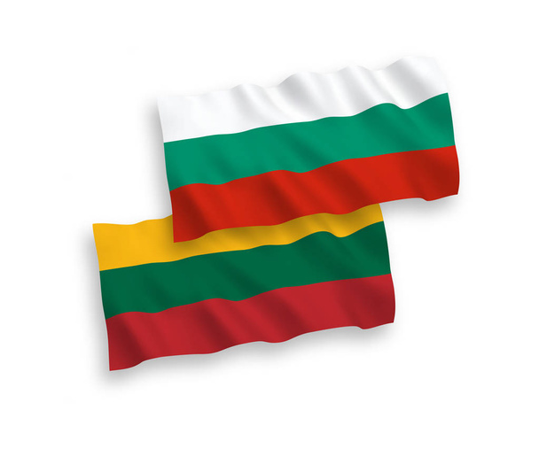 Прапори Литви і Болгарія на білому фоні - Вектор, зображення