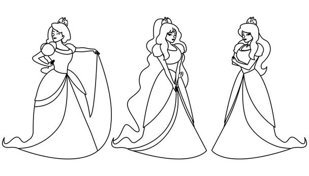 mooie prinsessen van Tales karakters - Vector, afbeelding