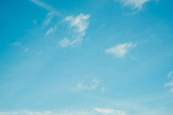 Fantastic soft white clouds against blue sky background - Zdjęcie, obraz
