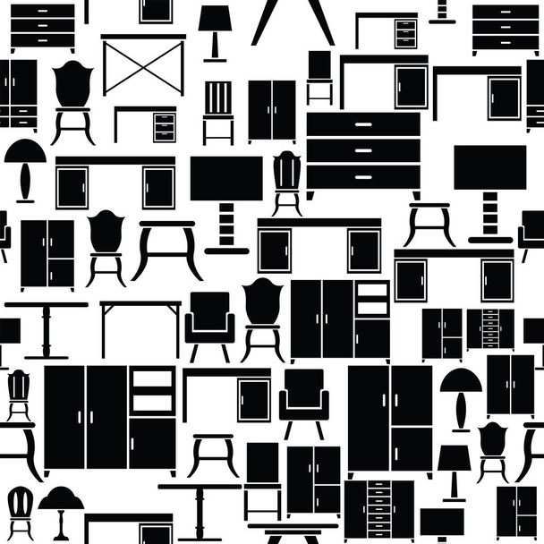 furniture seamless pattern background icon. - Vector, Image
