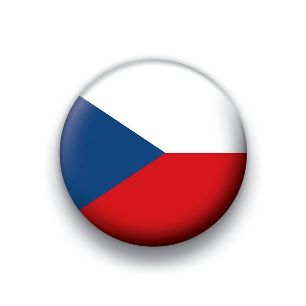 Vector flag button series of all sovereign countries - Czech Republic - ベクター画像