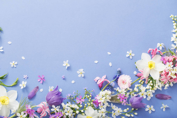 spring flowers on paper background - Photo, Image