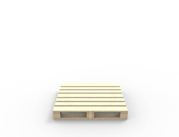 Representación 3D de paletas de madera aisladas en fondo blanco
. - Foto, imagen