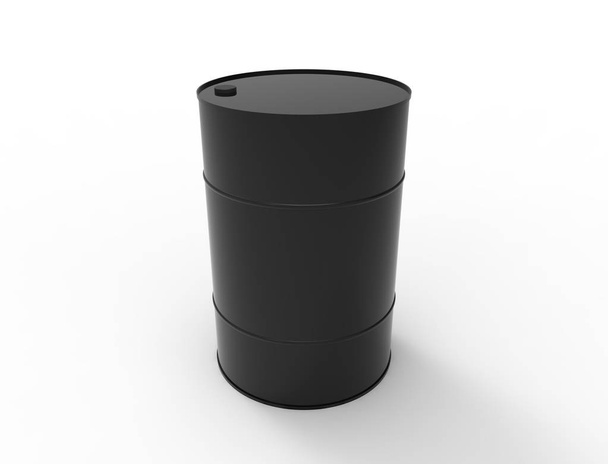 Representación 3D de barriles de petróleo aislados en fondo de estudio blanco
. - Foto, Imagen