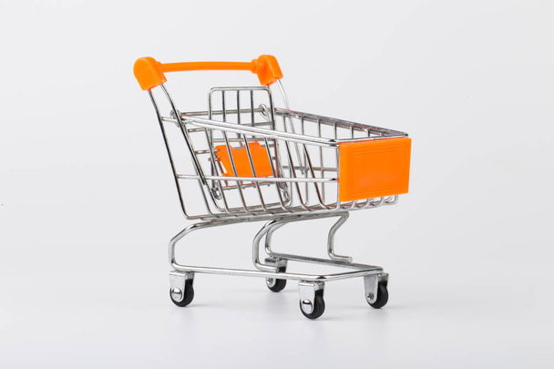 Shopping Cart Isolated On White - Foto, afbeelding