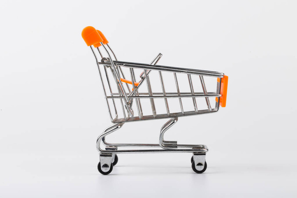 Shopping Cart Isolated On White - Foto, afbeelding