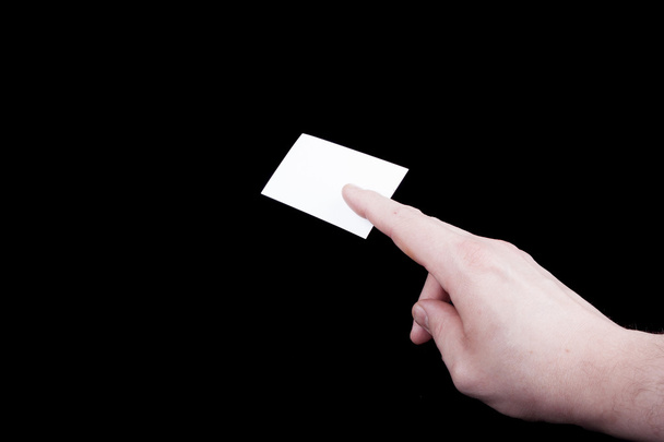 Blank business card in hand. - Photo, Image