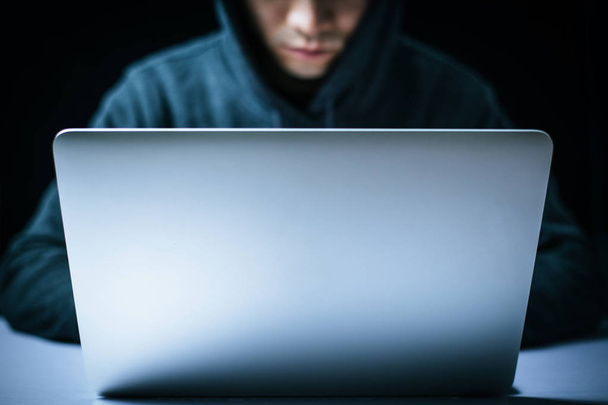 Hacker In Front Of The Computer - Фото, изображение