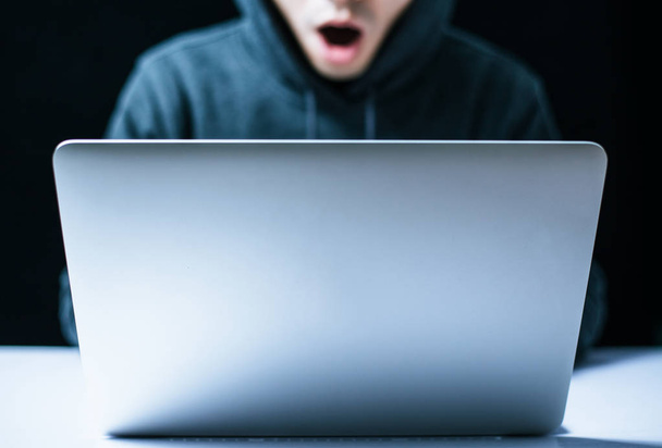 Hacker In Front Of The Computer - Fotó, kép