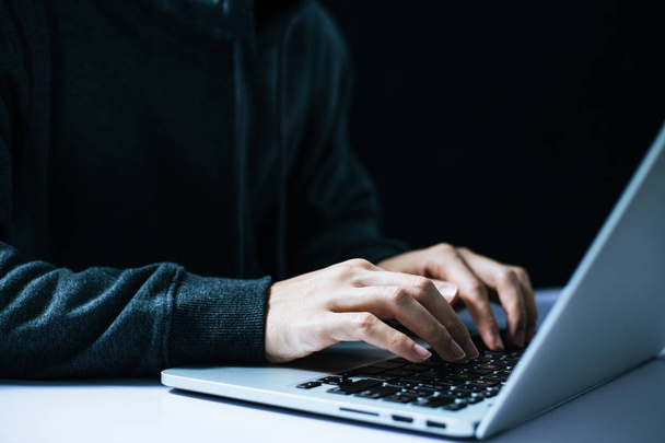 Hacker In Front Of The Computer - Zdjęcie, obraz