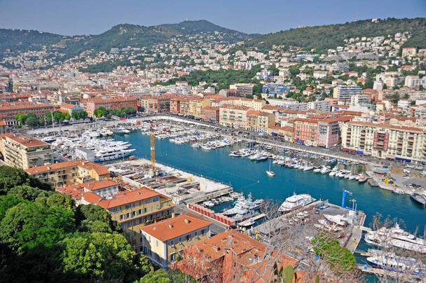 Widok na port morski w Nicei, Francja - Zdjęcie, obraz