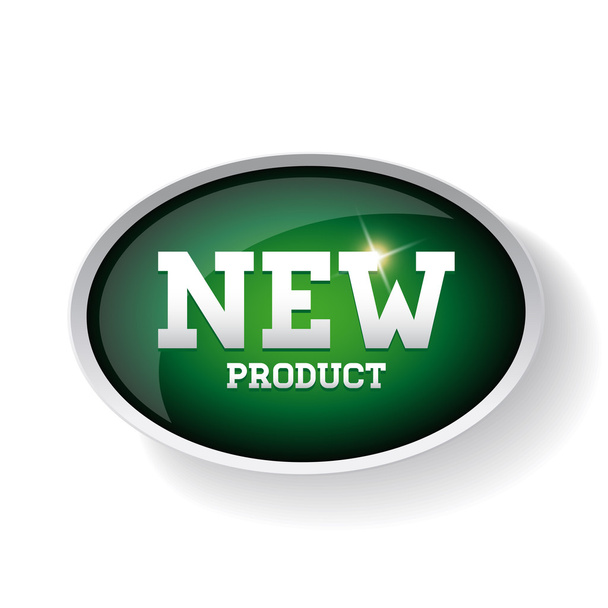 New product label green - Vector, Image