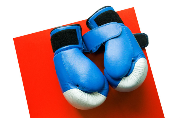 Boxing gloves on a red table - Photo, Image