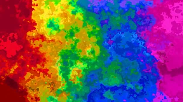 absztrakt animált pislákoló festett háttér zökkenőmentes hurok videó-akvarell splotch hatás-élénk szivárvány teljes színskála - Felvétel, videó