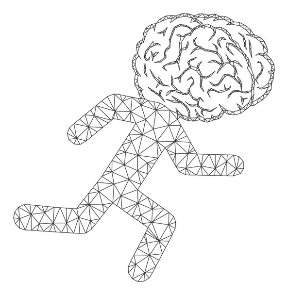 Багатокутна рамка мозку Векторна сітка Ілюстрація
 - Вектор, зображення