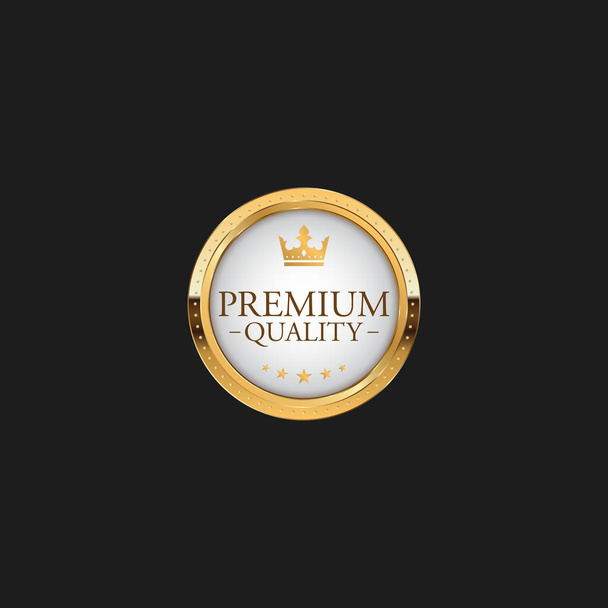 Plantilla de elemento de diseño de oro de lujo con etiqueta de insignia de calidad Circle Premium para embalaje
 - Vector, Imagen