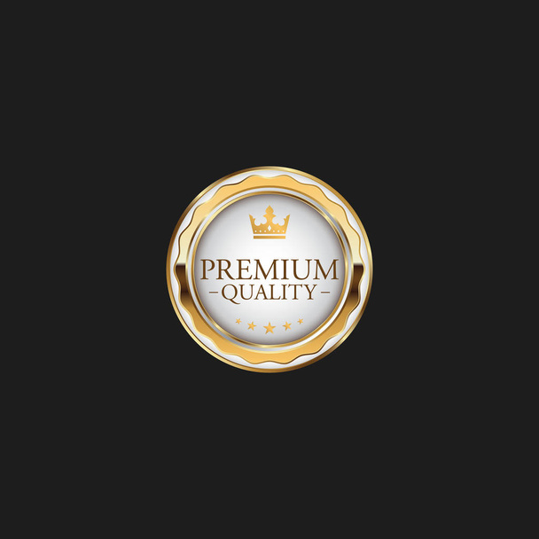 Коло Преміум якості значок Етикетка Розкішний золотий дизайн елемент шаблон для упаковки
 - Вектор, зображення