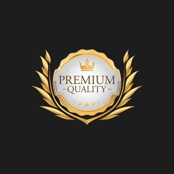 Circle Premium Quality Badge Label Luxury Gold Design Element Template per il packaging
 - Vettoriali, immagini