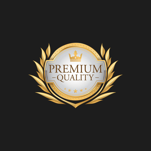 Circle Premium Quality Badge Label Luxury Gold Design Element Template for packaging - Vektor, kép