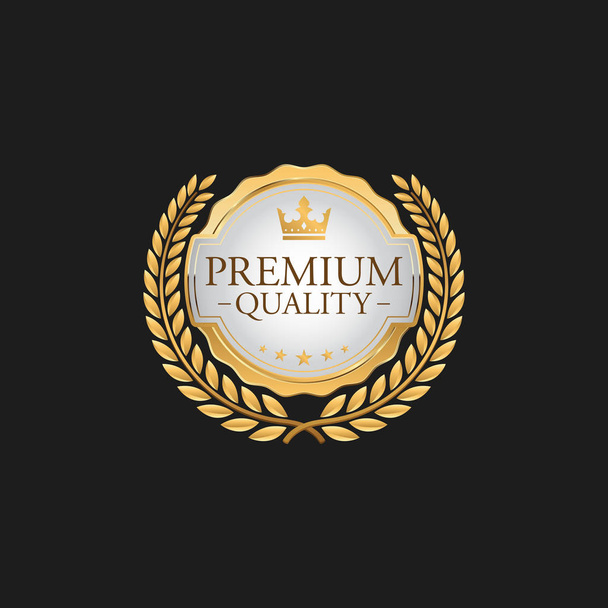 Circle Premium Quality odznaka etykieta Luxury Gold Design element szablon do pakowania - Wektor, obraz