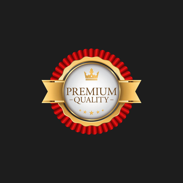 Cirkel Premium kwaliteit badge label luxe gouden design element sjabloon voor verpakking - Vector, afbeelding