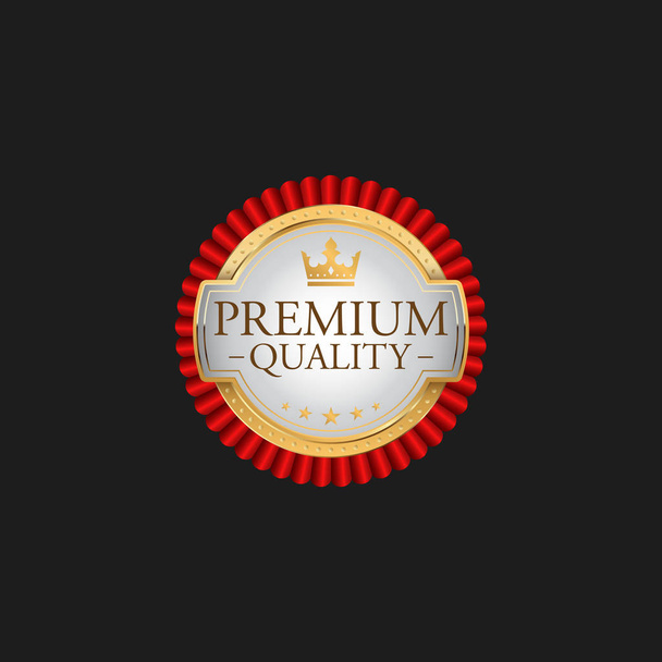 Etiqueta de crachá de qualidade premium de círculo Modelo de elemento de design de ouro de luxo para embalagem
 - Vetor, Imagem