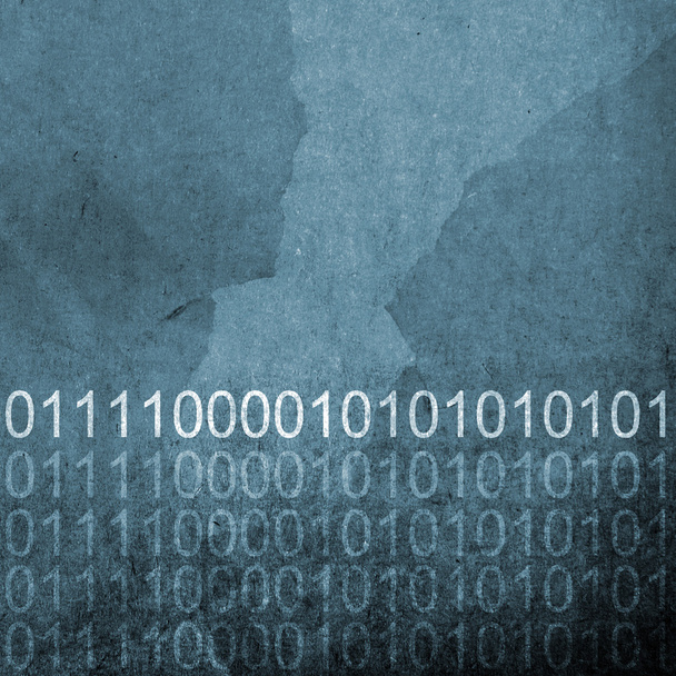 Grunge Blue Binary Code Background - Photo, Image