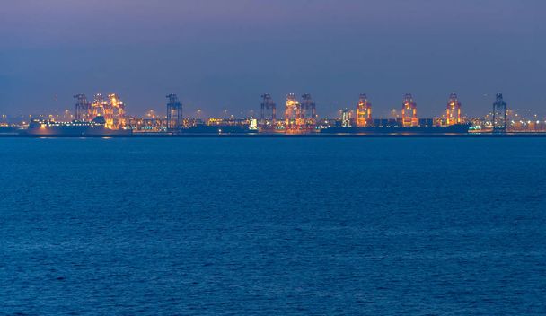 industrial port Barcelona, Spain sea - Fotoğraf, Görsel