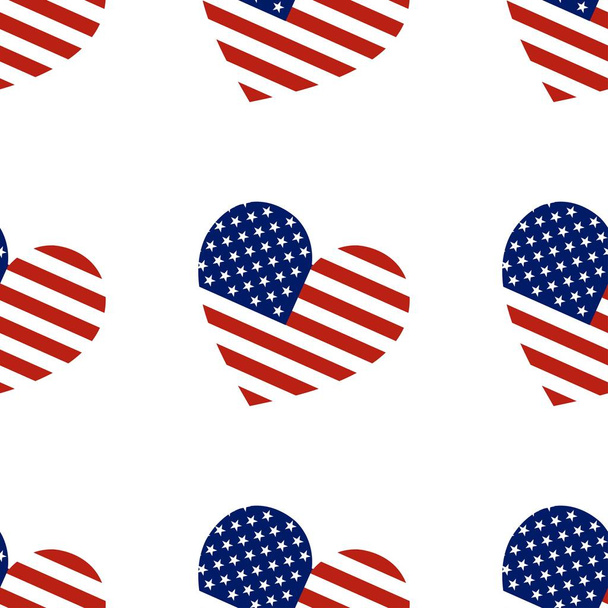 Textura padrão sem costura de coração em forma de bandeira nacional de The Un
 - Vetor, Imagem