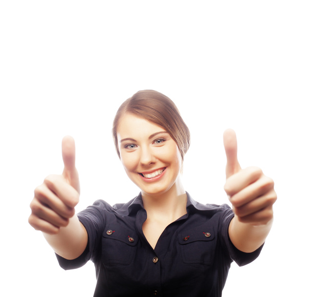 Business woman giving thumbs up - Photo, image