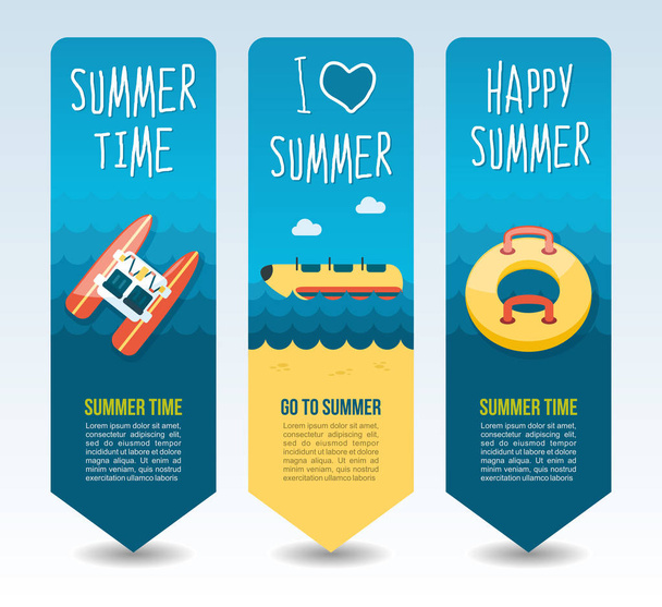 Travel and vacation vector banners - Wektor, obraz