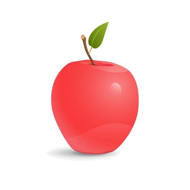 niedliche Vektorillustration eines roten Apfels auf weißem Hintergrund. - Vektor, Bild