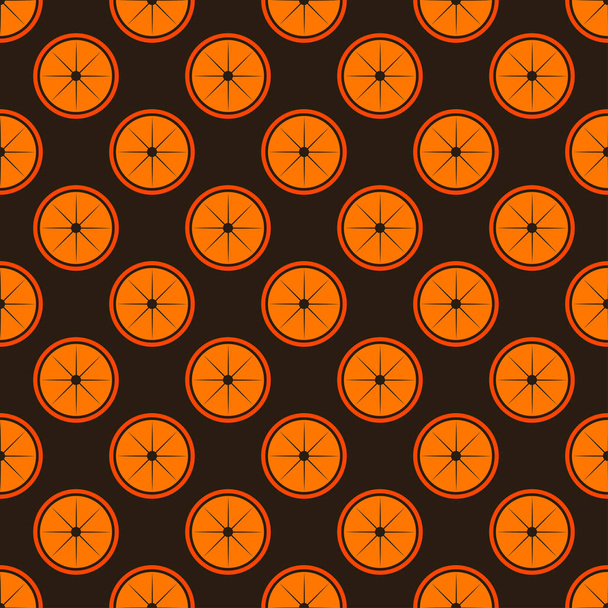 Oranje fruit naadloze kunst bruin patroon achtergrond - Vector, afbeelding