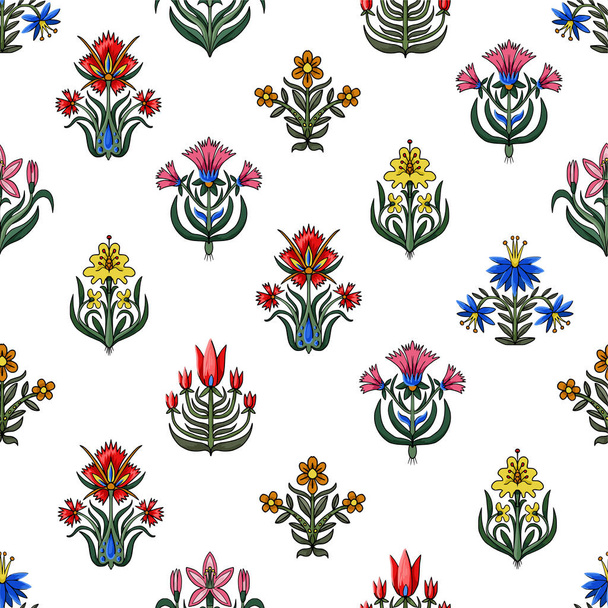 Seamless pattern with little flowers for fabric or interior design. - Vetor, Imagem