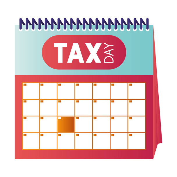 przypomnienie kalendarza z dniem podatkowym - Wektor, obraz