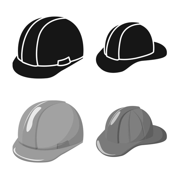 Isolated object of clothing and cap sign. Set of clothing and beret vector icon for stock. - Вектор, зображення
