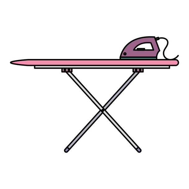 ironing board laundry service - Vector, Image
