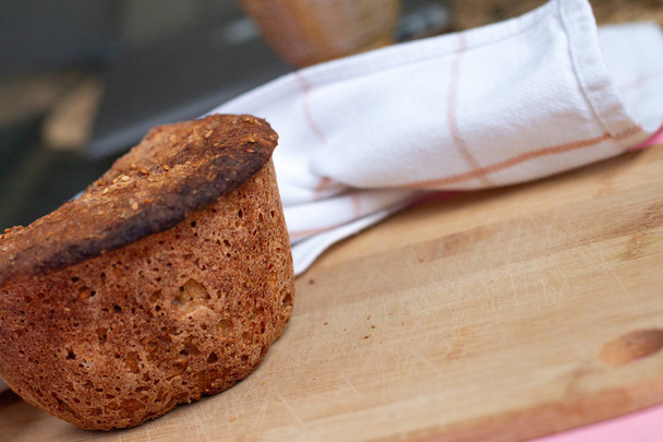 自家製パン、オーガニック食品の背景 - 写真・画像