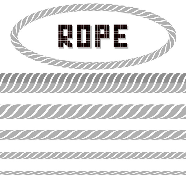 Rope Set with Oval Frame on White Background - Vector, Image
