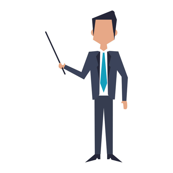 Executive businessman with stick avatar - Vector, Image