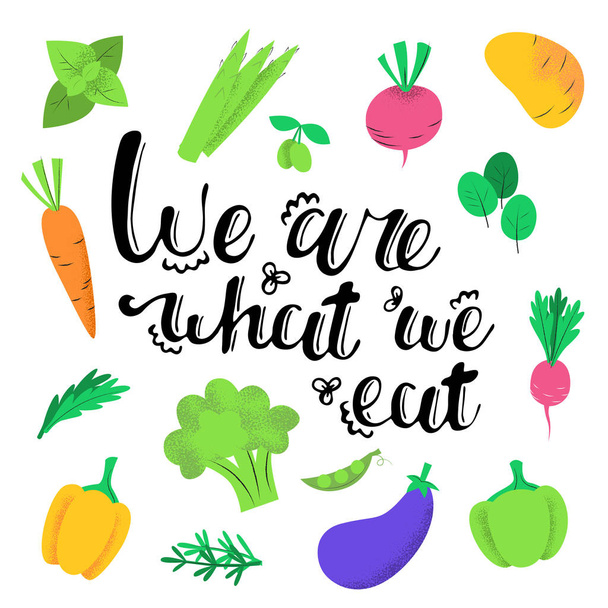 We are what we eat card - Vector, Image