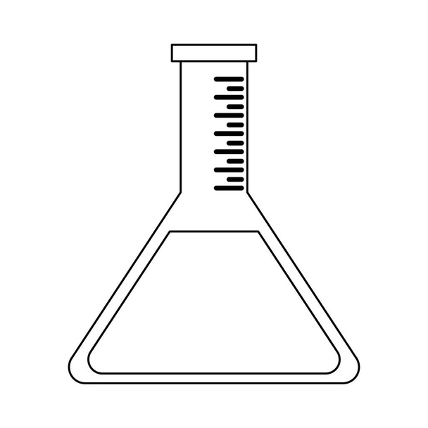 Chemistry flask symbol isolated in black and white - Vektor, kép