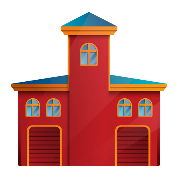 fire station cartoon icon, vector illustration - Вектор,изображение