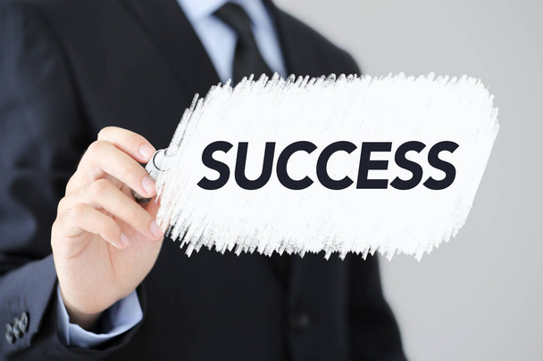 Businessman Writing Success Concept Text - Foto, Imagen