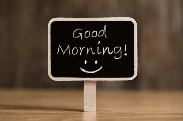 Good Morning Blackboard Sign - Photo, image