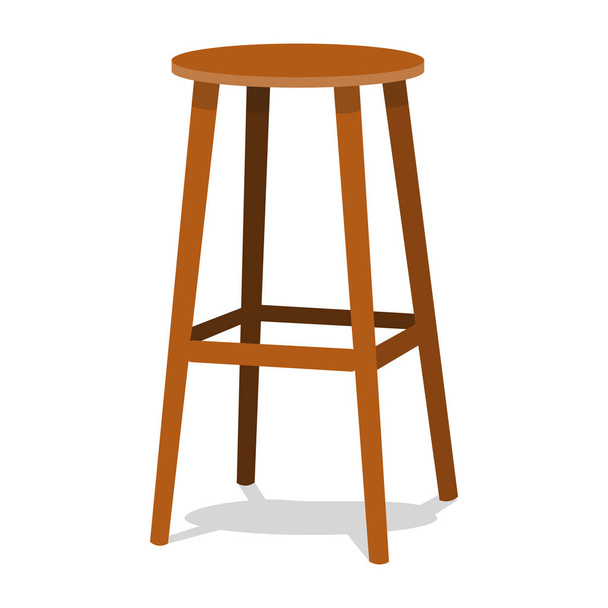 Ocher wooden bar stools with seats isolated on background. Single object realistic design vector illustration - ベクター画像