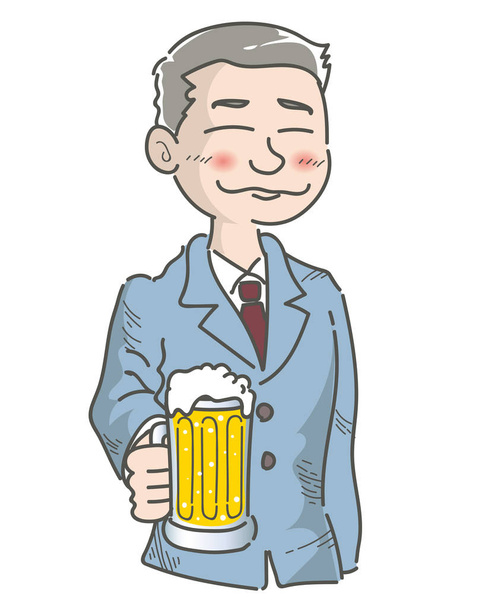 Employé de bureau - Scène ivre avec de la bière
 - Vecteur, image
