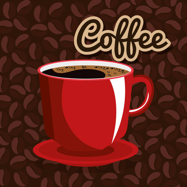 delicious coffee always fresh poster - Vector, Image