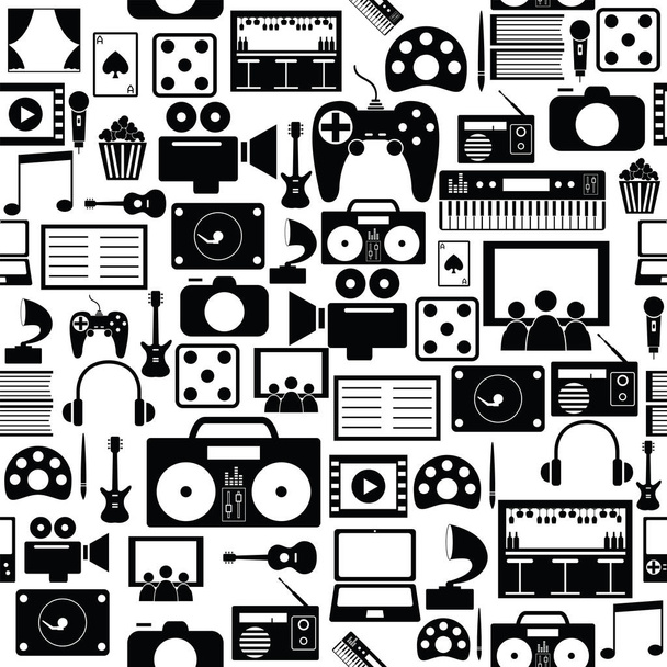 entertainment seamless pattern background icon. - Vector, Image